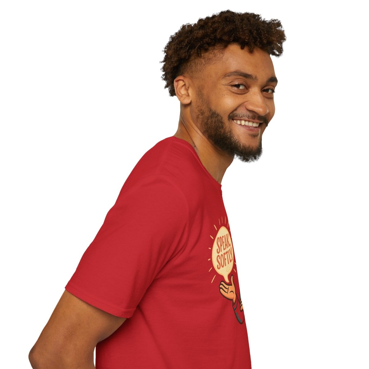 "Speak Softly" Unisex T-Shirt Softstyle Graphic Tee, Mindfulness and Relax Vibe, Inner Peace - MINDSet Collection - AI Tee Hero