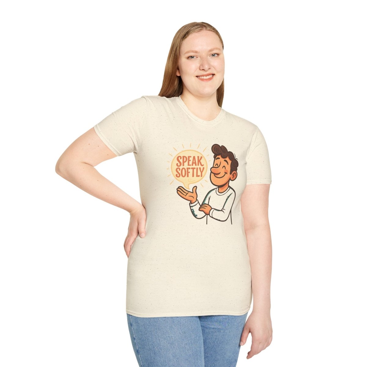 "Speak Softly" Unisex T-Shirt Softstyle Graphic Tee, Mindfulness and Relax Vibe, Inner Peace - MINDSet Collection - AI Tee Hero