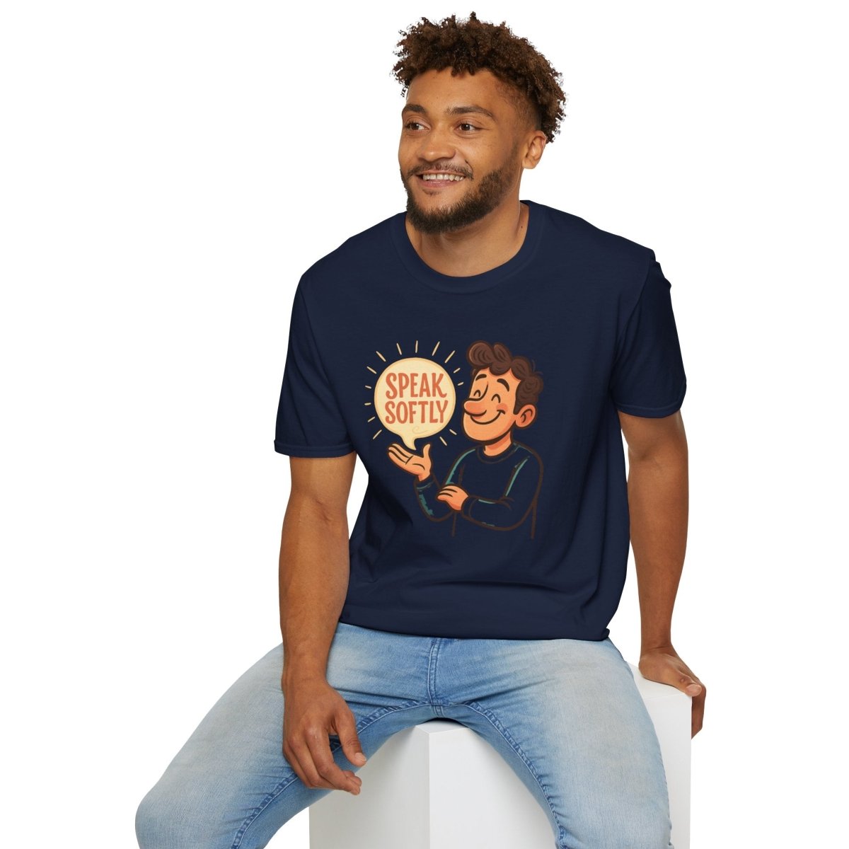 "Speak Softly" Unisex T-Shirt Softstyle Graphic Tee, Mindfulness and Relax Vibe, Inner Peace - MINDSet Collection - AI Tee Hero