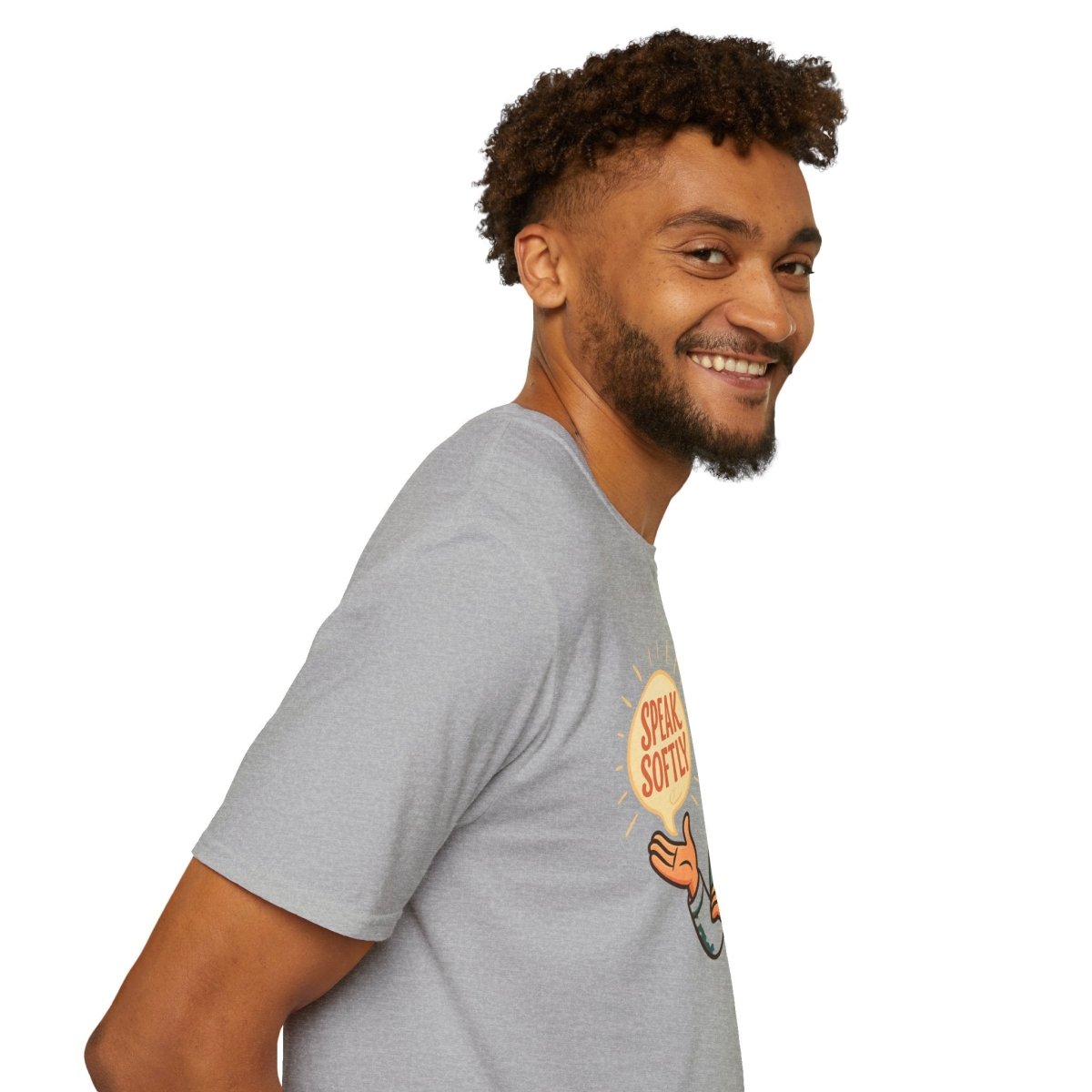 "Speak Softly" Unisex T-Shirt Softstyle Graphic Tee, Mindfulness and Relax Vibe, Inner Peace - MINDSet Collection - AI Tee Hero