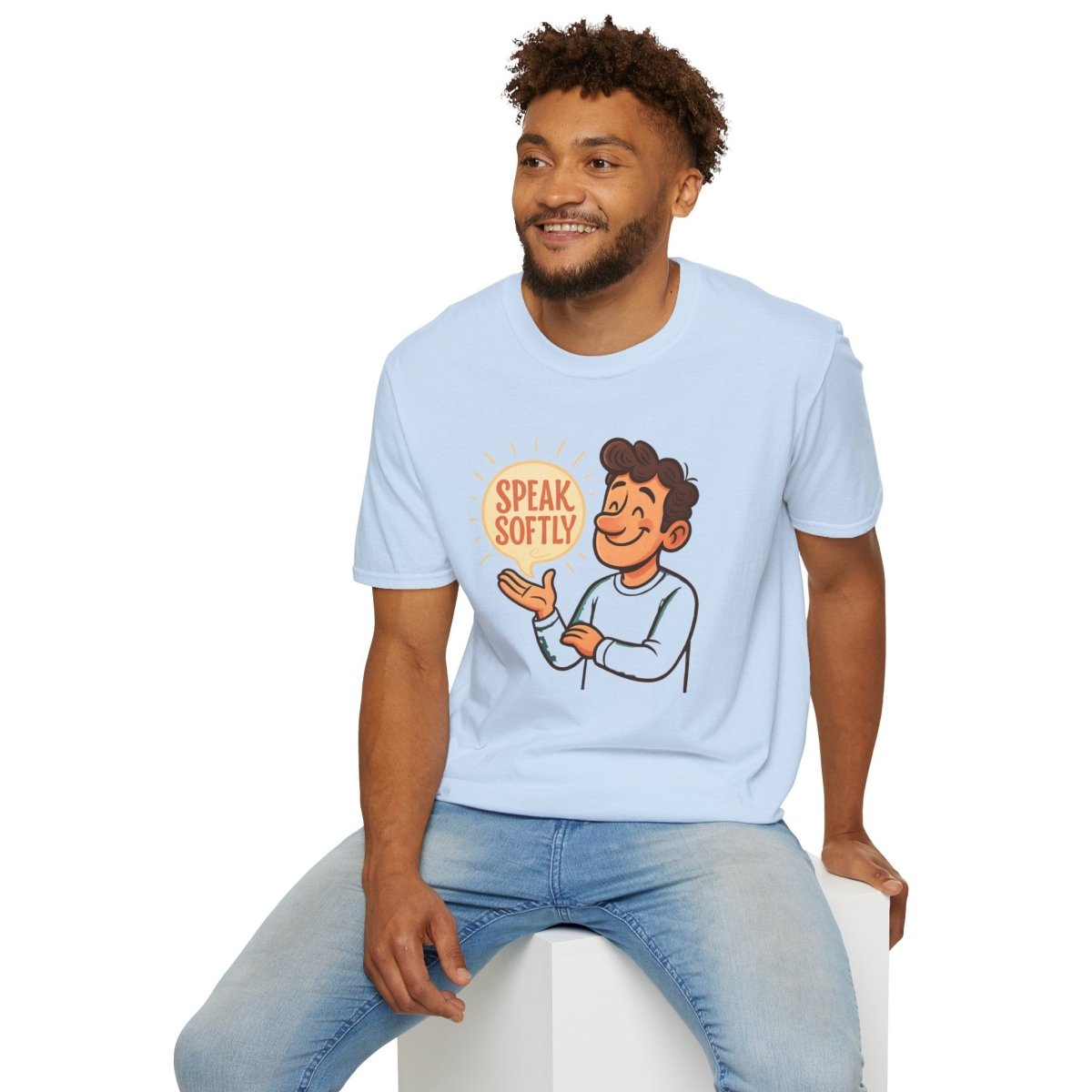 "Speak Softly" Unisex T-Shirt Softstyle Graphic Tee, Mindfulness and Relax Vibe, Inner Peace - MINDSet Collection - AI Tee Hero