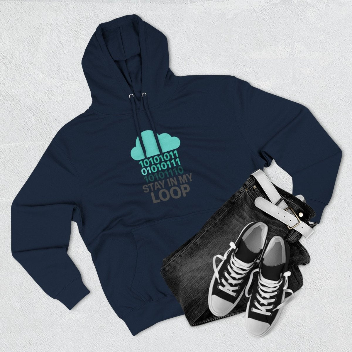 "Stay in My Loop" Cozy Tech - Inspired Fleece, Perfect for Programmers, Gamers, Gift for Tech Lovers, Casual Wear, Cozy Layering - AI Tee Hero