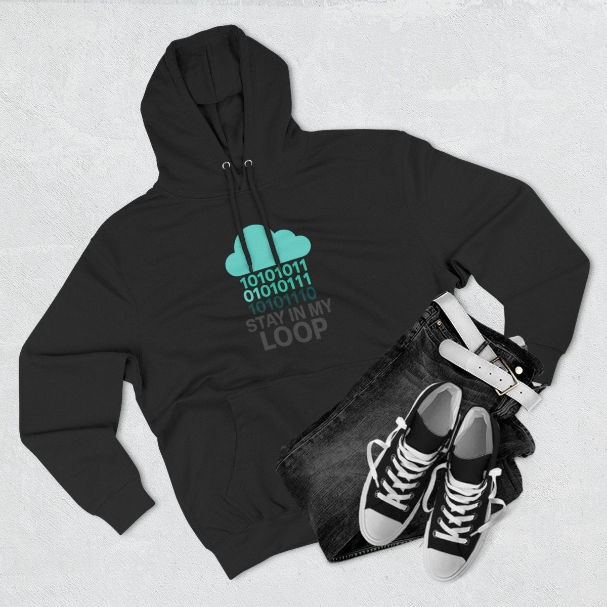 "Stay in My Loop" Cozy Tech - Inspired Fleece, Perfect for Programmers, Gamers, Gift for Tech Lovers, Casual Wear, Cozy Layering - AI Tee Hero