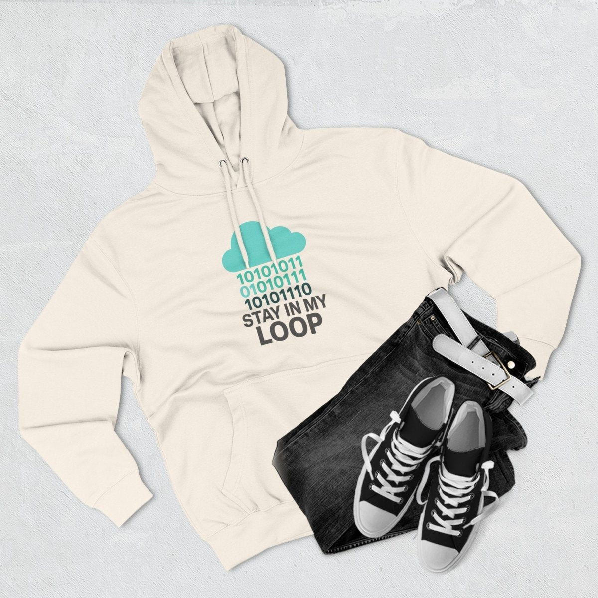 "Stay in My Loop" Cozy Tech - Inspired Fleece, Perfect for Programmers, Gamers, Gift for Tech Lovers, Casual Wear, Cozy Layering - AI Tee Hero