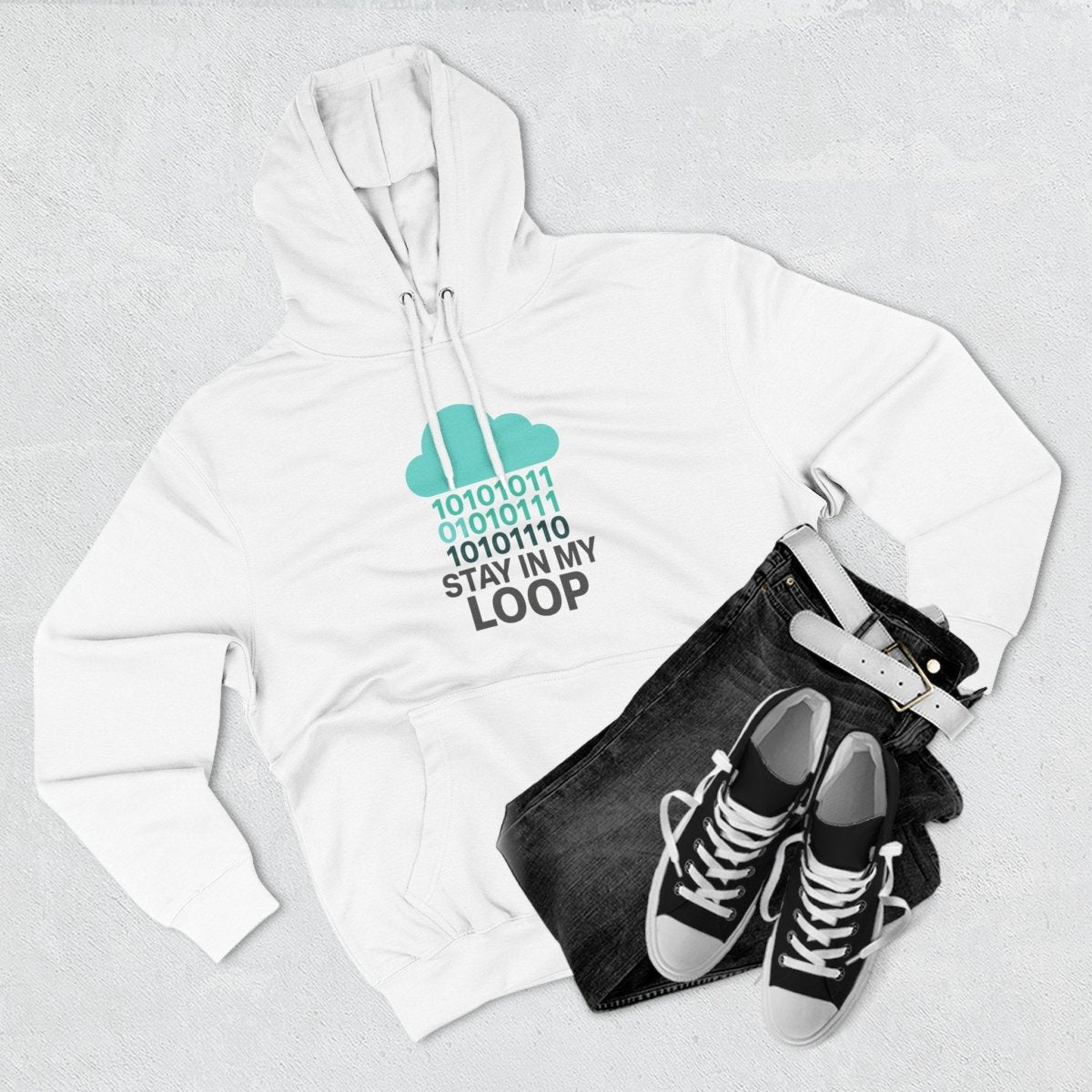 "Stay in My Loop" Cozy Tech - Inspired Fleece, Perfect for Programmers, Gamers, Gift for Tech Lovers, Casual Wear, Cozy Layering - AI Tee Hero