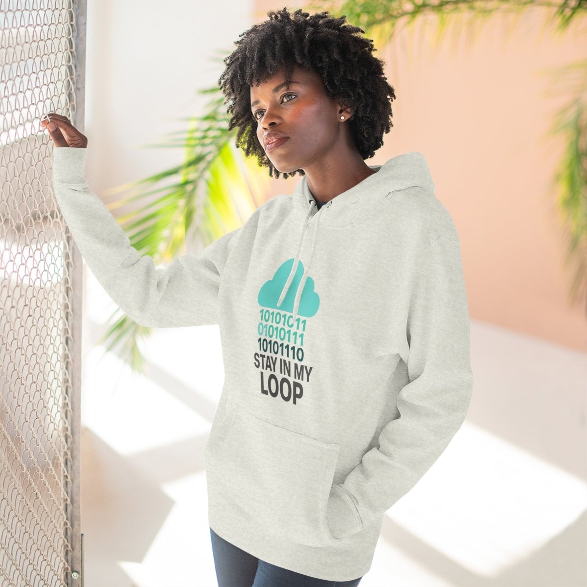 "Stay in My Loop" Cozy Tech - Inspired Fleece, Perfect for Programmers, Gamers, Gift for Tech Lovers, Casual Wear, Cozy Layering - AI Tee Hero