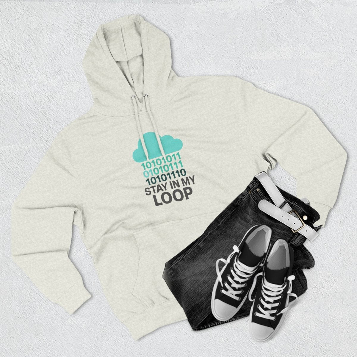 "Stay in My Loop" Cozy Tech - Inspired Fleece, Perfect for Programmers, Gamers, Gift for Tech Lovers, Casual Wear, Cozy Layering - AI Tee Hero