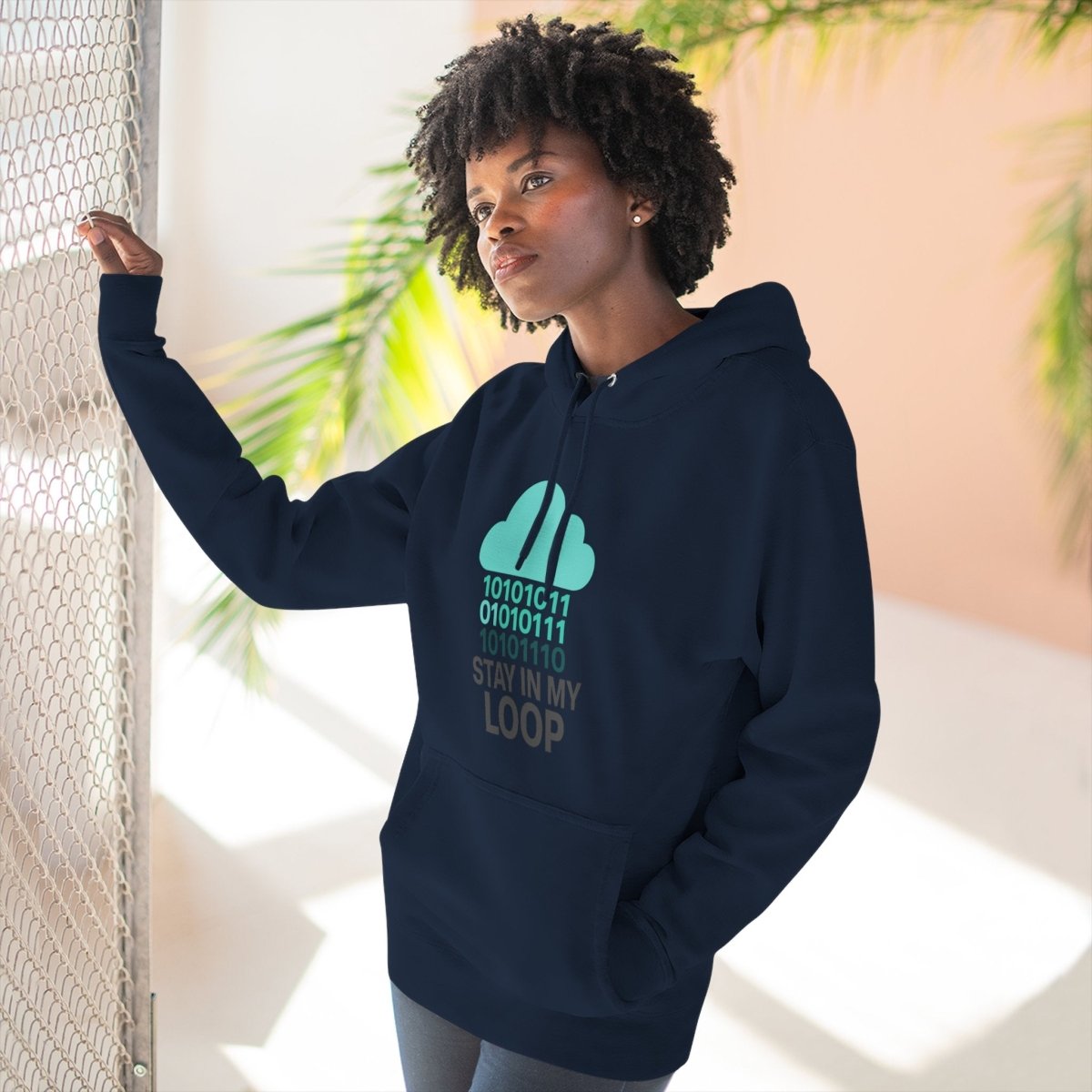 "Stay in My Loop" Cozy Tech - Inspired Fleece, Perfect for Programmers, Gamers, Gift for Tech Lovers, Casual Wear, Cozy Layering - AI Tee Hero
