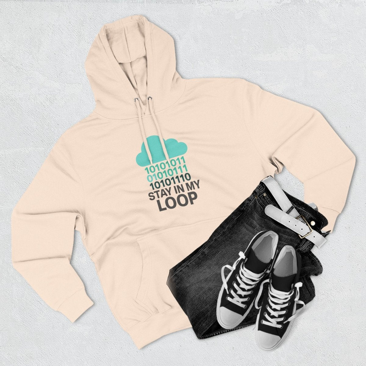 "Stay in My Loop" Cozy Tech - Inspired Fleece, Perfect for Programmers, Gamers, Gift for Tech Lovers, Casual Wear, Cozy Layering - AI Tee Hero
