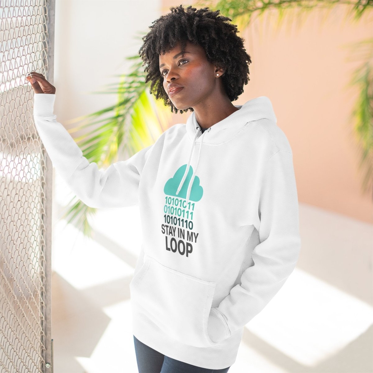 "Stay in My Loop" Cozy Tech - Inspired Fleece, Perfect for Programmers, Gamers, Gift for Tech Lovers, Casual Wear, Cozy Layering - AI Tee Hero