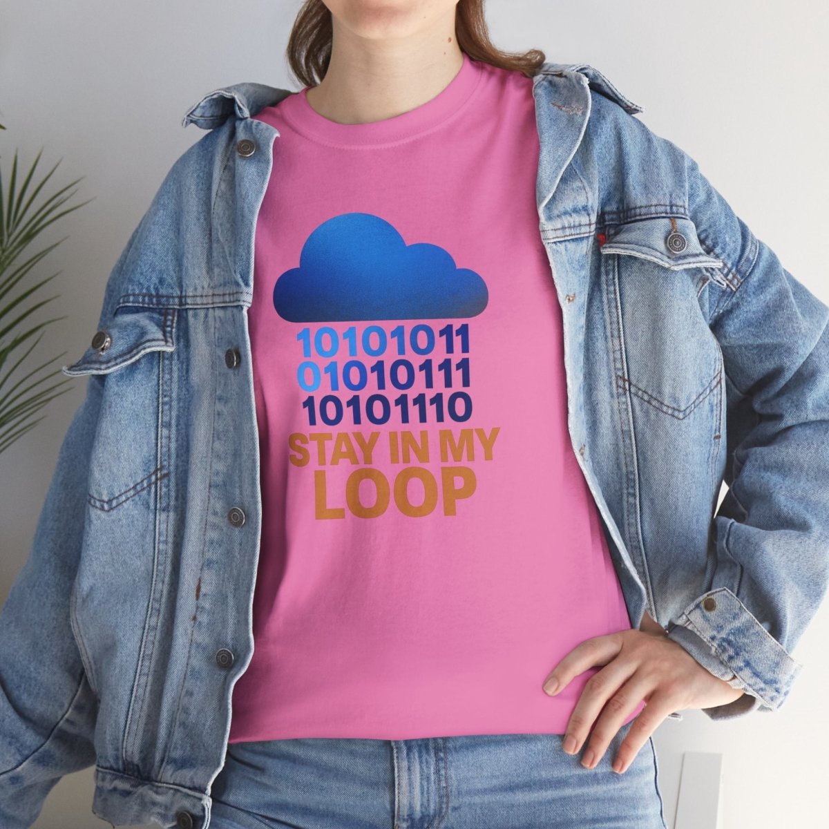 "Stay in My Loop T-Shirt" Tech Humor Shirt, Gift for Coders, Casual Everyday Wear, Cloud Design CW - 2 Orange - AI Tee Hero