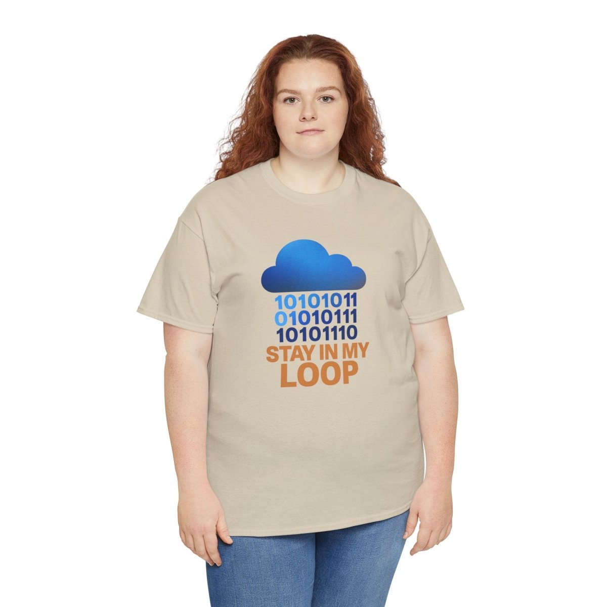 "Stay in My Loop T-Shirt" Tech Humor Shirt, Gift for Coders, Casual Everyday Wear, Cloud Design CW - 2 Orange - AI Tee Hero