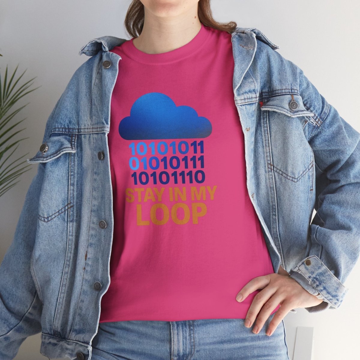 "Stay in My Loop T-Shirt" Tech Humor Shirt, Gift for Coders, Casual Everyday Wear, Cloud Design CW - 2 Orange - AI Tee Hero