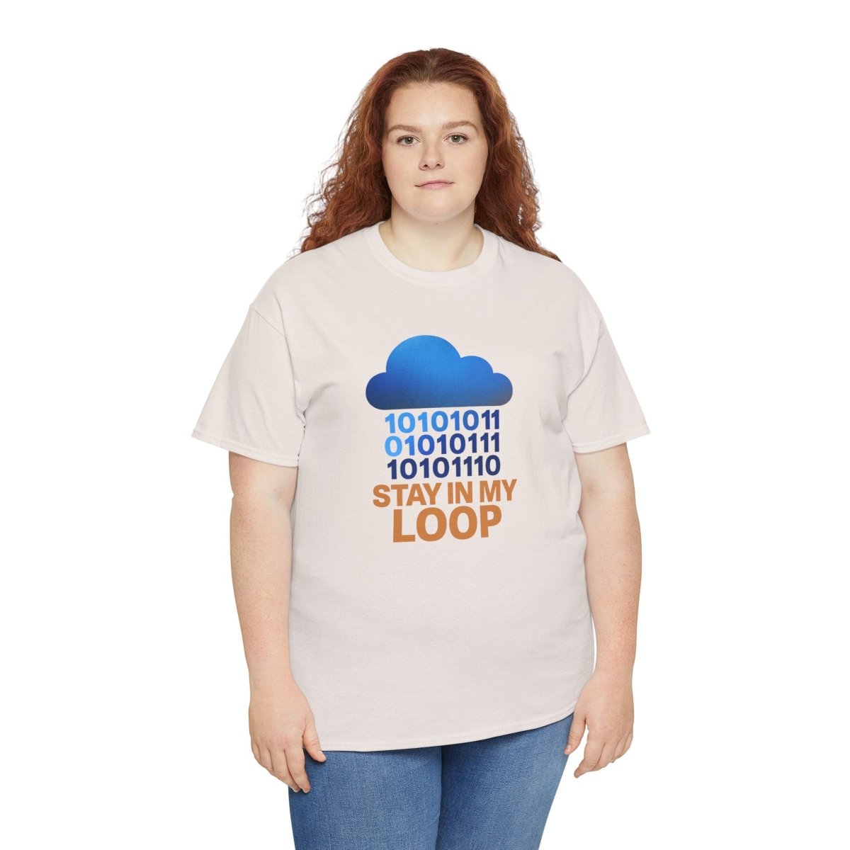 "Stay in My Loop T-Shirt" Tech Humor Shirt, Gift for Coders, Casual Everyday Wear, Cloud Design CW - 2 Orange - AI Tee Hero