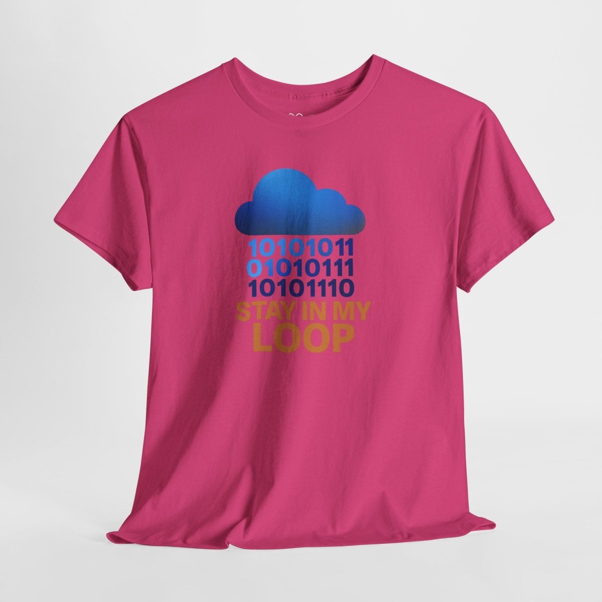 "Stay in My Loop T-Shirt" Tech Humor Shirt, Gift for Coders, Casual Everyday Wear, Cloud Design CW - 2 Orange - AI Tee Hero