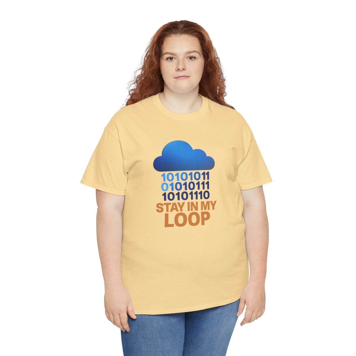 "Stay in My Loop T-Shirt" Tech Humor Shirt, Gift for Coders, Casual Everyday Wear, Cloud Design CW - 2 Orange - AI Tee Hero