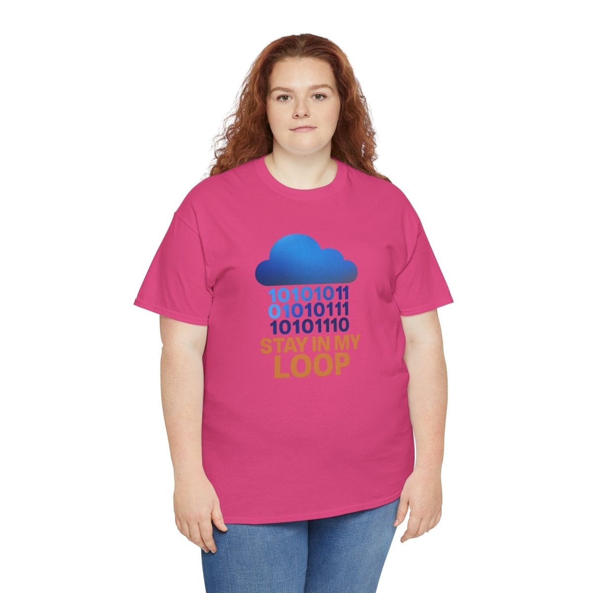 "Stay in My Loop T-Shirt" Tech Humor Shirt, Gift for Coders, Casual Everyday Wear, Cloud Design CW - 2 Orange - AI Tee Hero