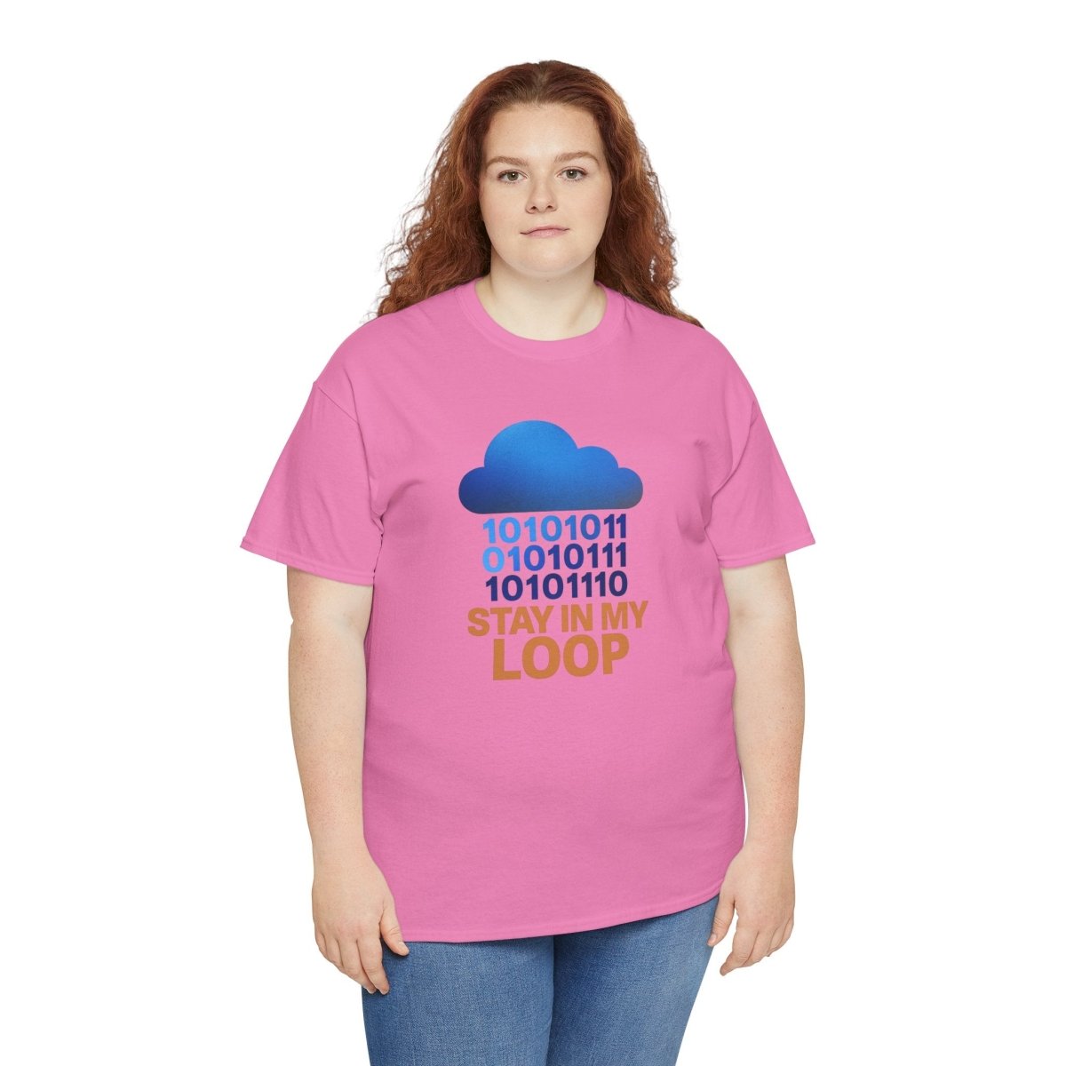 "Stay in My Loop T-Shirt" Tech Humor Shirt, Gift for Coders, Casual Everyday Wear, Cloud Design CW - 2 Orange - AI Tee Hero
