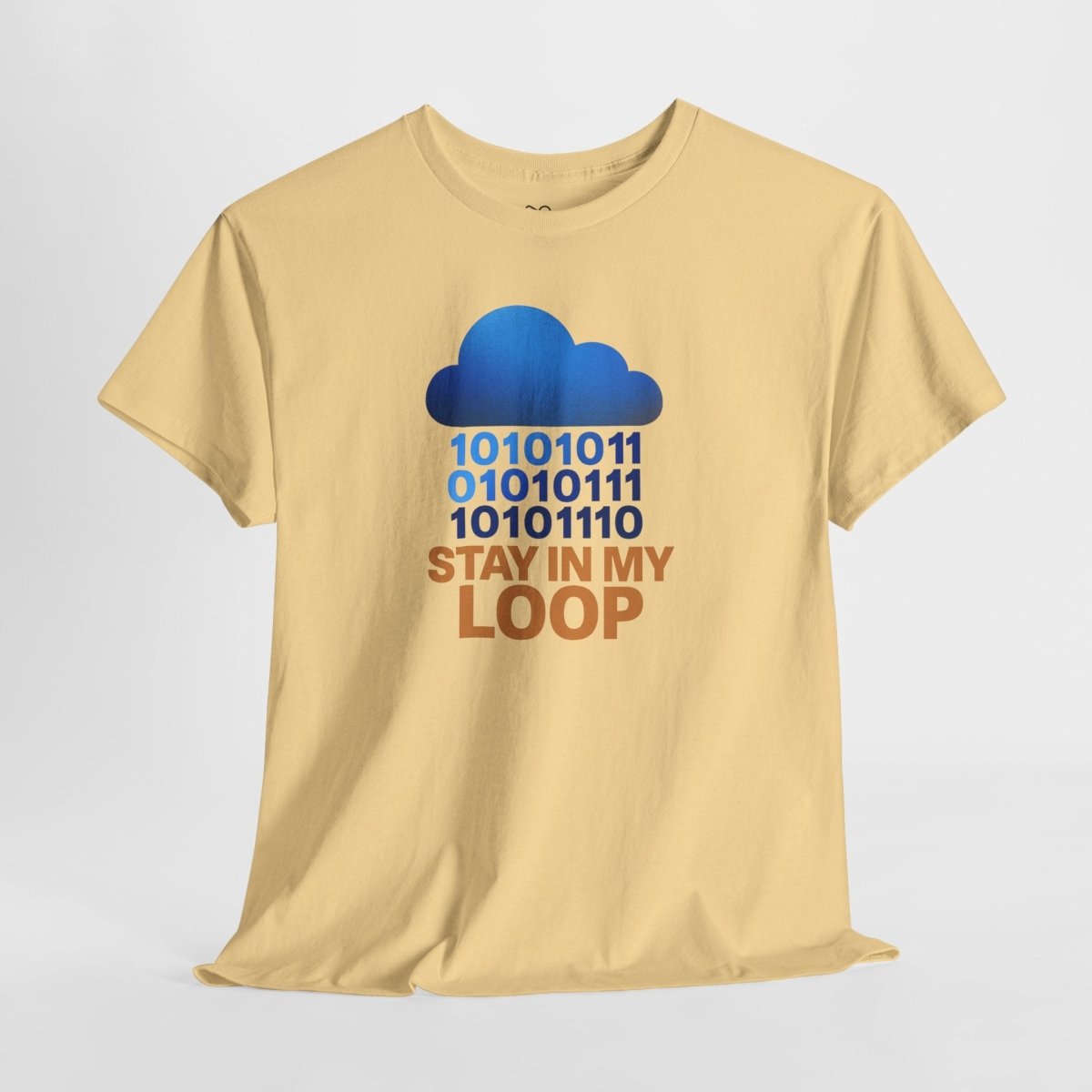 "Stay in My Loop T-Shirt" Tech Humor Shirt, Gift for Coders, Casual Everyday Wear, Cloud Design CW - 2 Orange - AI Tee Hero