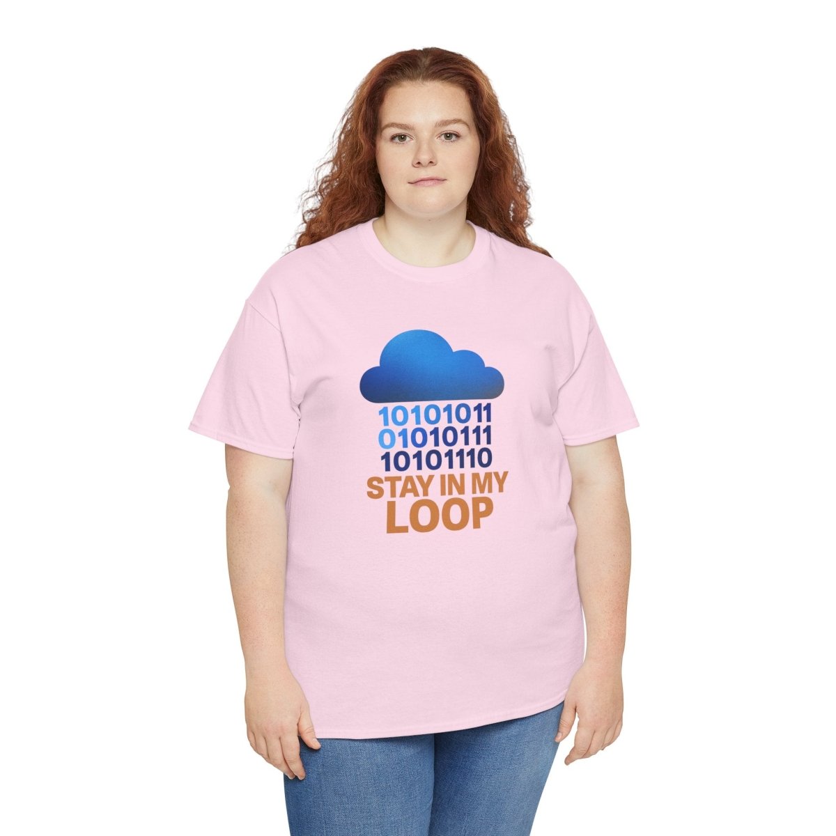 "Stay in My Loop T-Shirt" Tech Humor Shirt, Gift for Coders, Casual Everyday Wear, Cloud Design CW - 2 Orange - AI Tee Hero