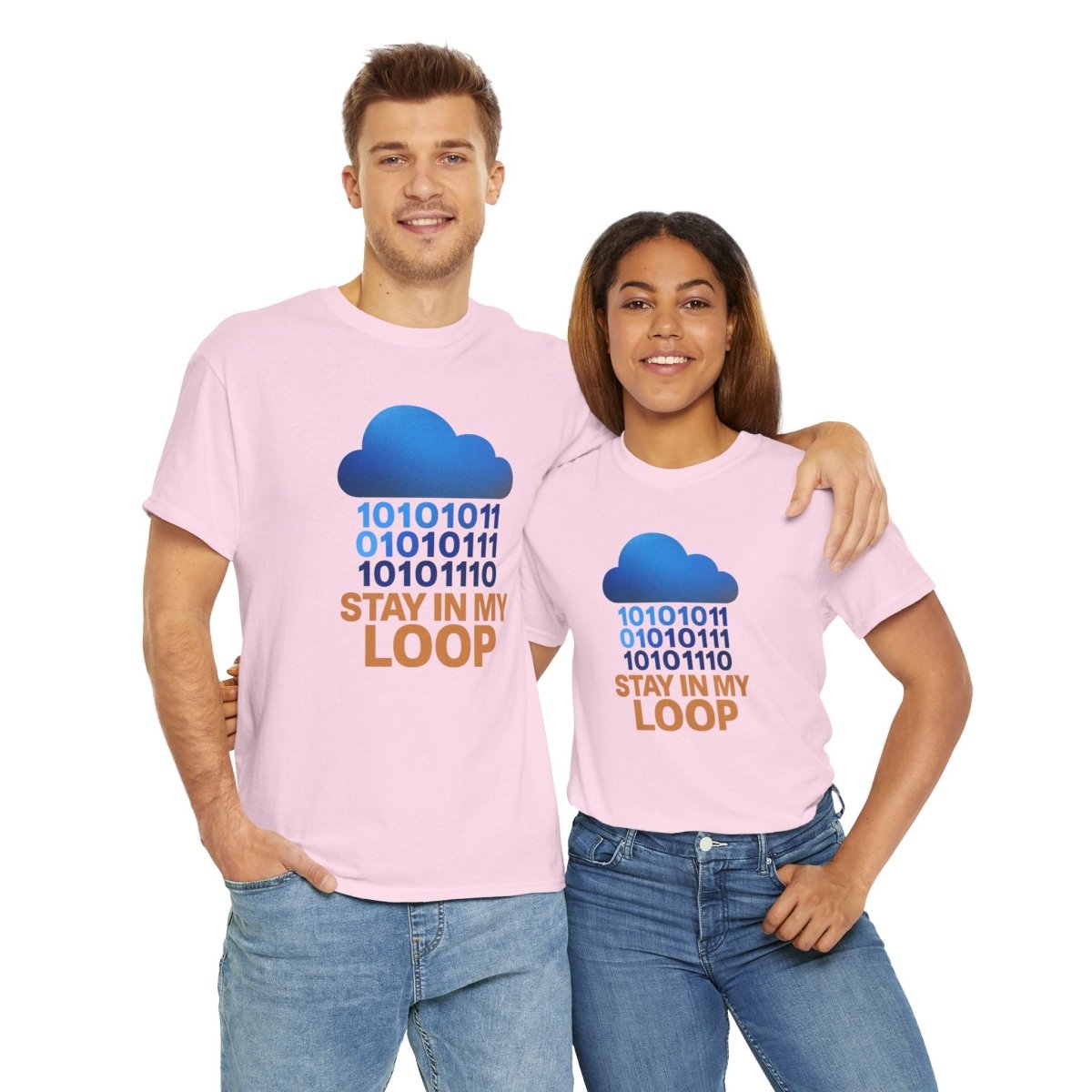 "Stay in My Loop T-Shirt" Tech Humor Shirt, Gift for Coders, Casual Everyday Wear, Cloud Design CW - 2 Orange - AI Tee Hero