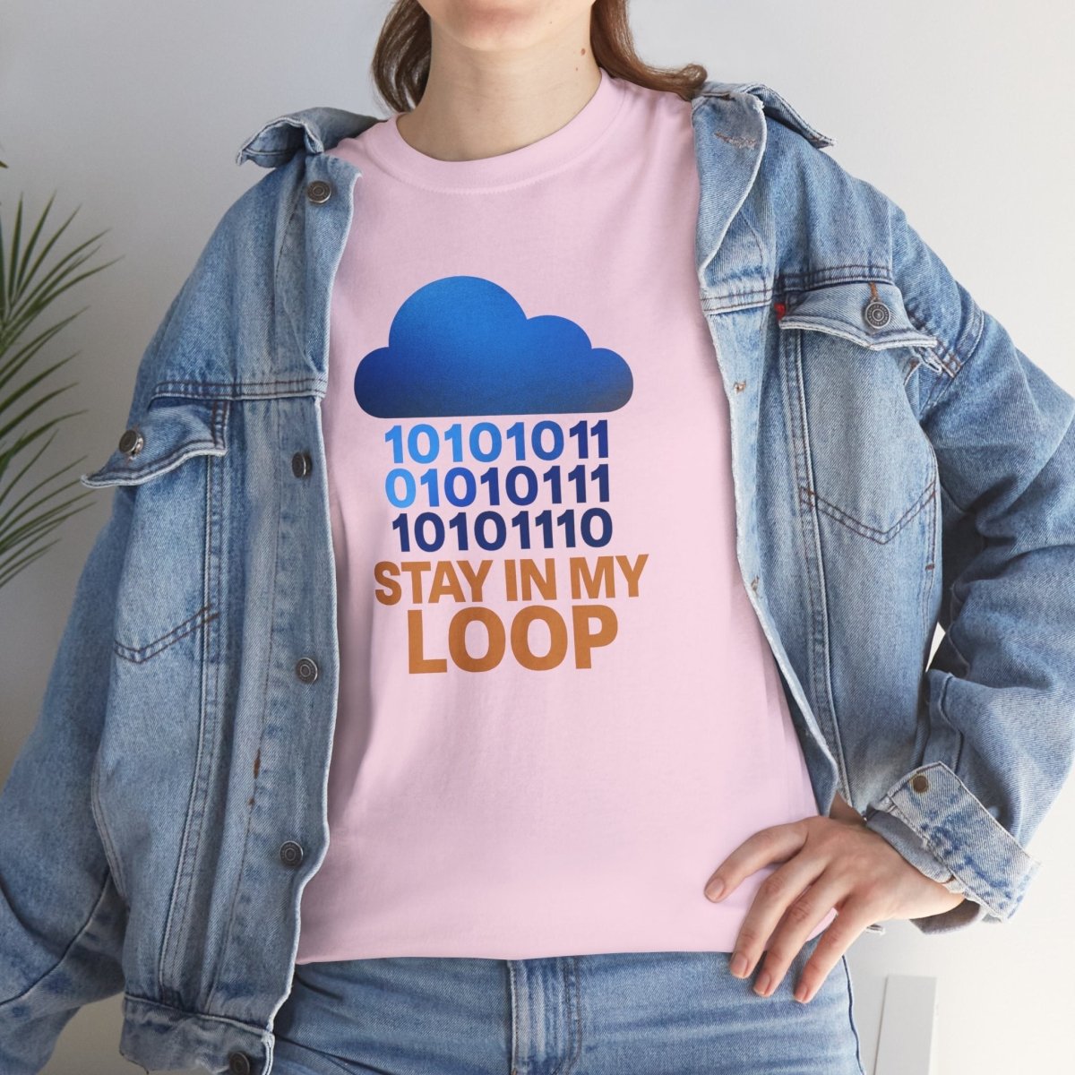 "Stay in My Loop T-Shirt" Tech Humor Shirt, Gift for Coders, Casual Everyday Wear, Cloud Design CW - 2 Orange - AI Tee Hero