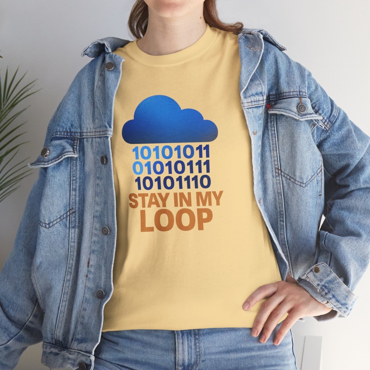 "Stay in My Loop T-Shirt" Tech Humor Shirt, Gift for Coders, Casual Everyday Wear, Cloud Design CW - 2 Orange - AI Tee Hero