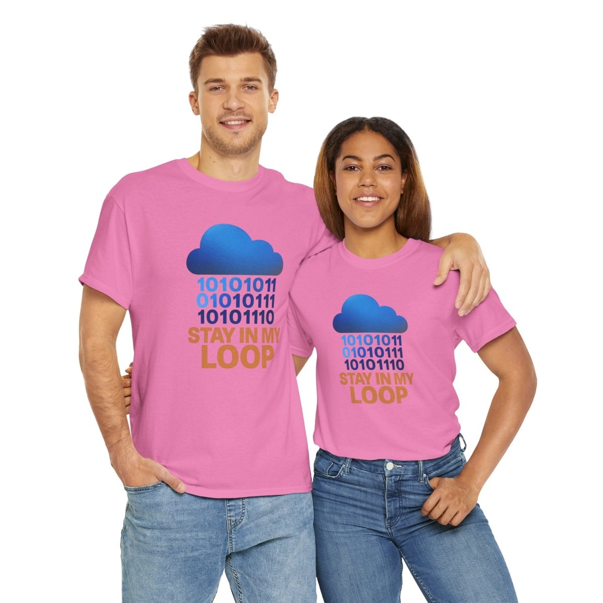 "Stay in My Loop T-Shirt" Tech Humor Shirt, Gift for Coders, Casual Everyday Wear, Cloud Design CW - 2 Orange - AI Tee Hero