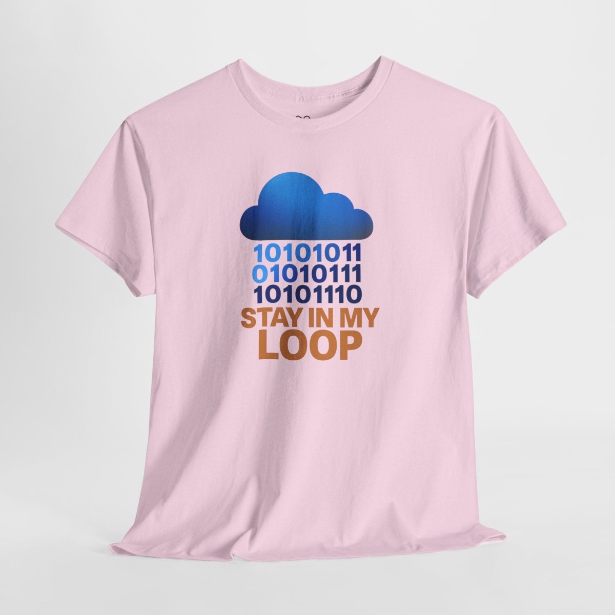 "Stay in My Loop T-Shirt" Tech Humor Shirt, Gift for Coders, Casual Everyday Wear, Cloud Design CW - 2 Orange - AI Tee Hero