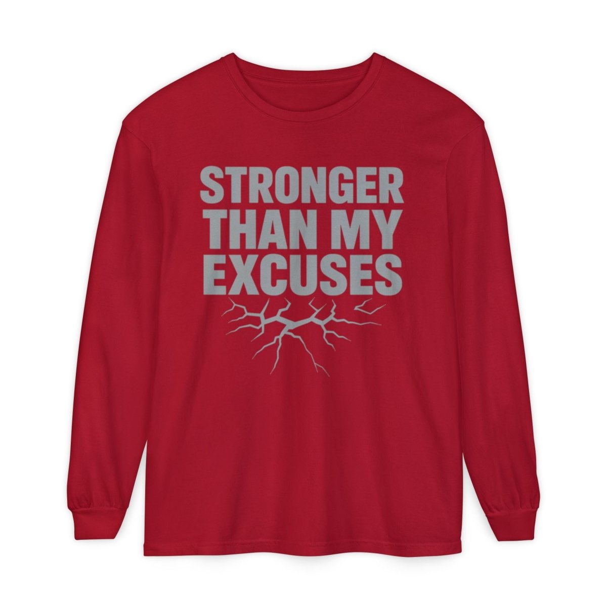 "Stronger Than My Excuses" Empowering Long Sleeve T-Shirt, Motivational Shirt for Fitness, Casual Wear, Gift for Friends, Workout Apparel, Quotes Tee - AI Tee Hero