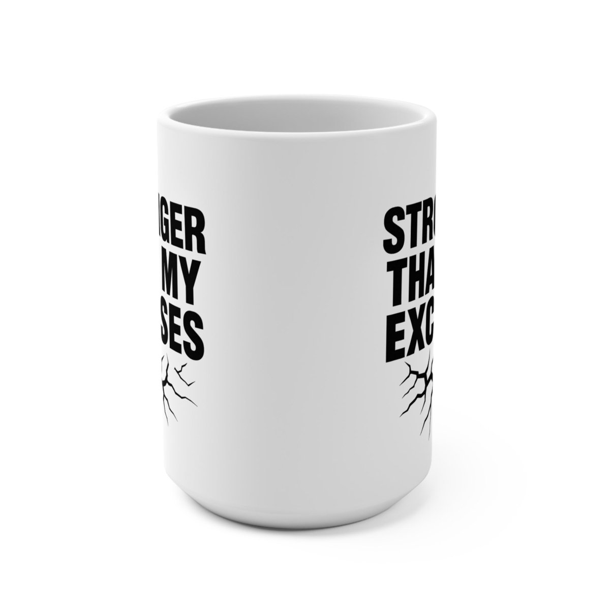 "Stronger Than My Excuses" Inspirational Coffee Mug | Fitness Gift, Motivational Cup, Home Office Decor, Personalized Mug - AI Tee Hero