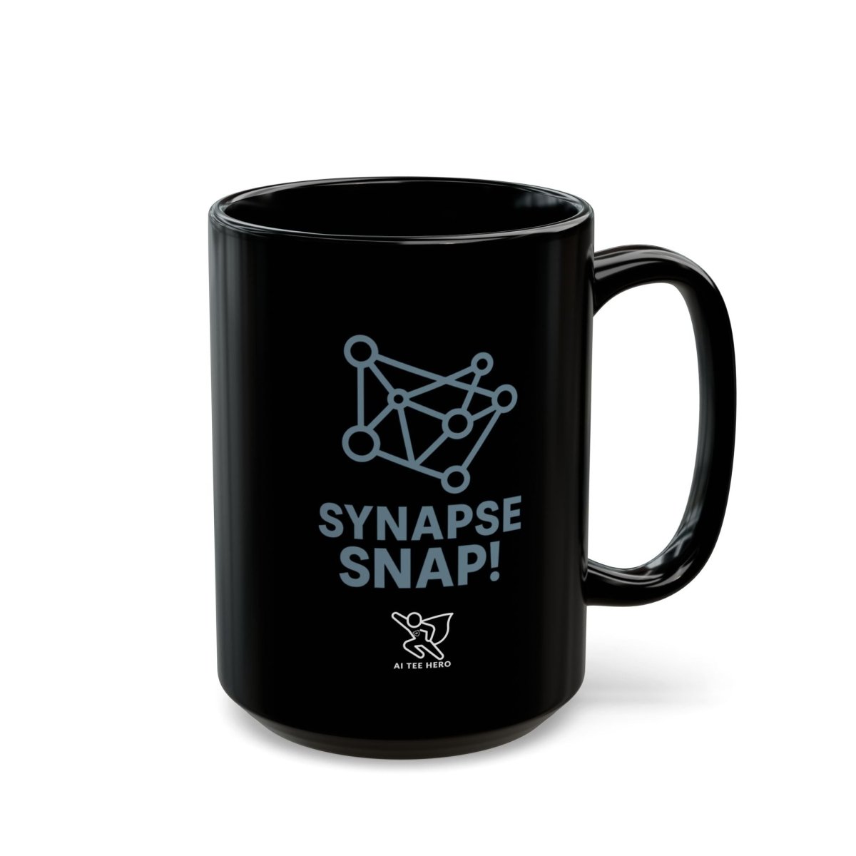 "Synapse Snap!" Black Coffee Mug - Brainy Gift for Science Lovers, Unique Office Decor, Chemistry & Psychology Enthusiasts - AI Tee Hero