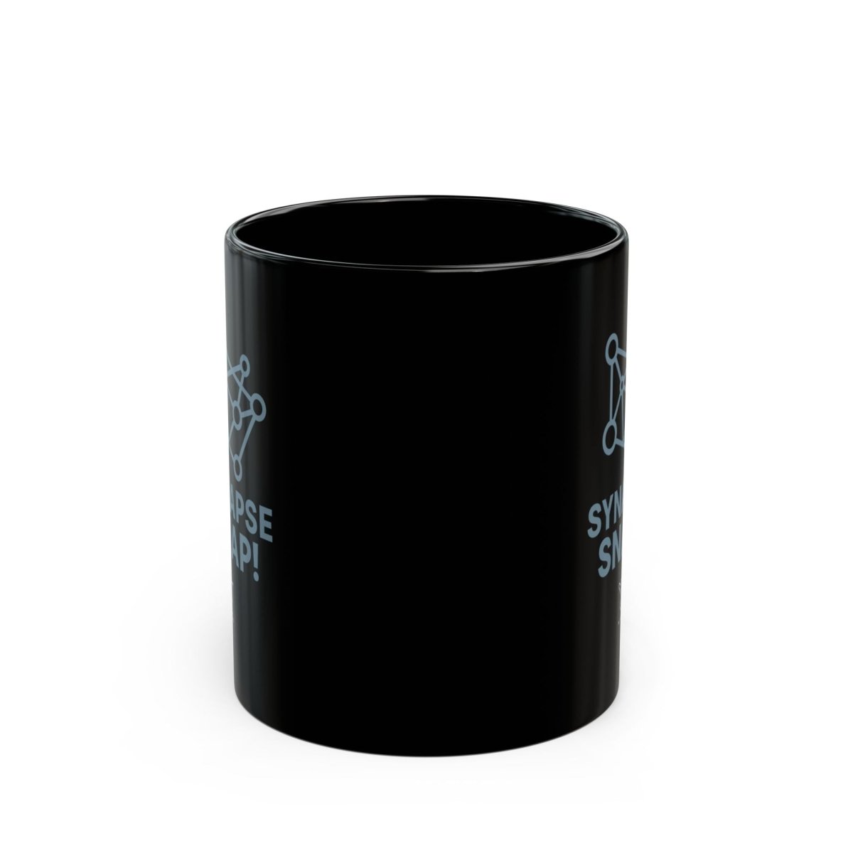 "Synapse Snap!" Black Coffee Mug - Brainy Gift for Science Lovers, Unique Office Decor, Chemistry & Psychology Enthusiasts - AI Tee Hero