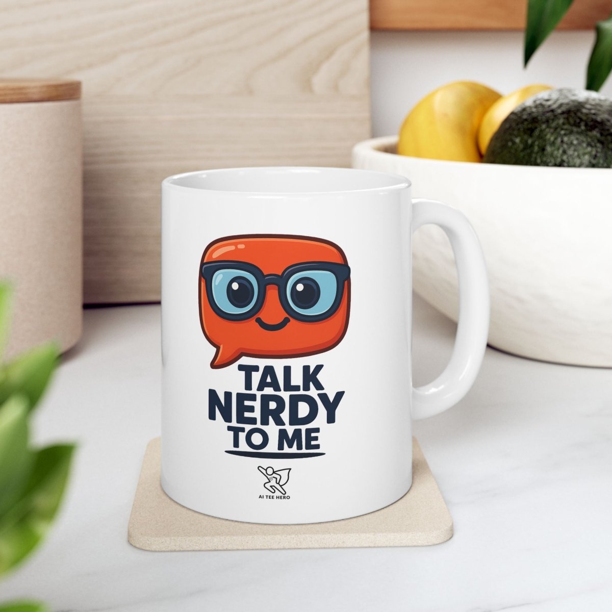 "Talk Nerdy to Me" Ceramic Mug, Fun Gift for Geeks, Coffee Lover's Mug, Unique Office Decor, Quirky Birthday Gift, 11oz/15oz Options - AI Tee Hero
