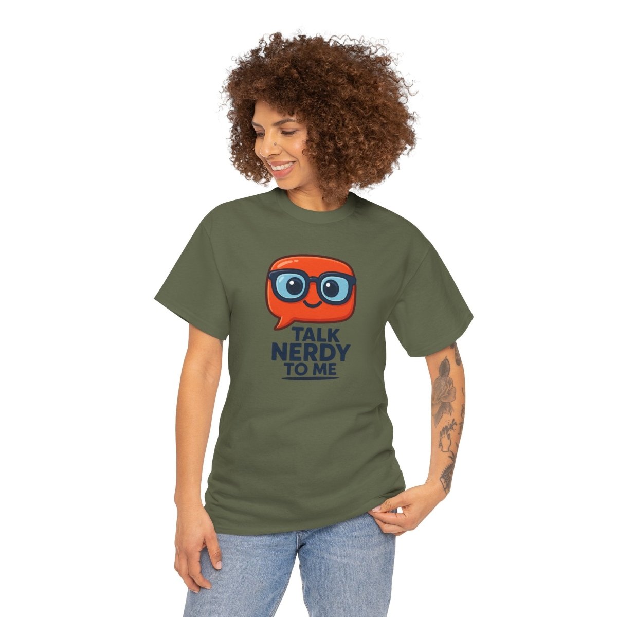 "Talk Nerdy to Me" Geeky Humor T-Shirt, Fun Cotton Tee, Nerdy Gift, Unisex Graphic Tee, Casual Everyday Wear - AI Tee Hero