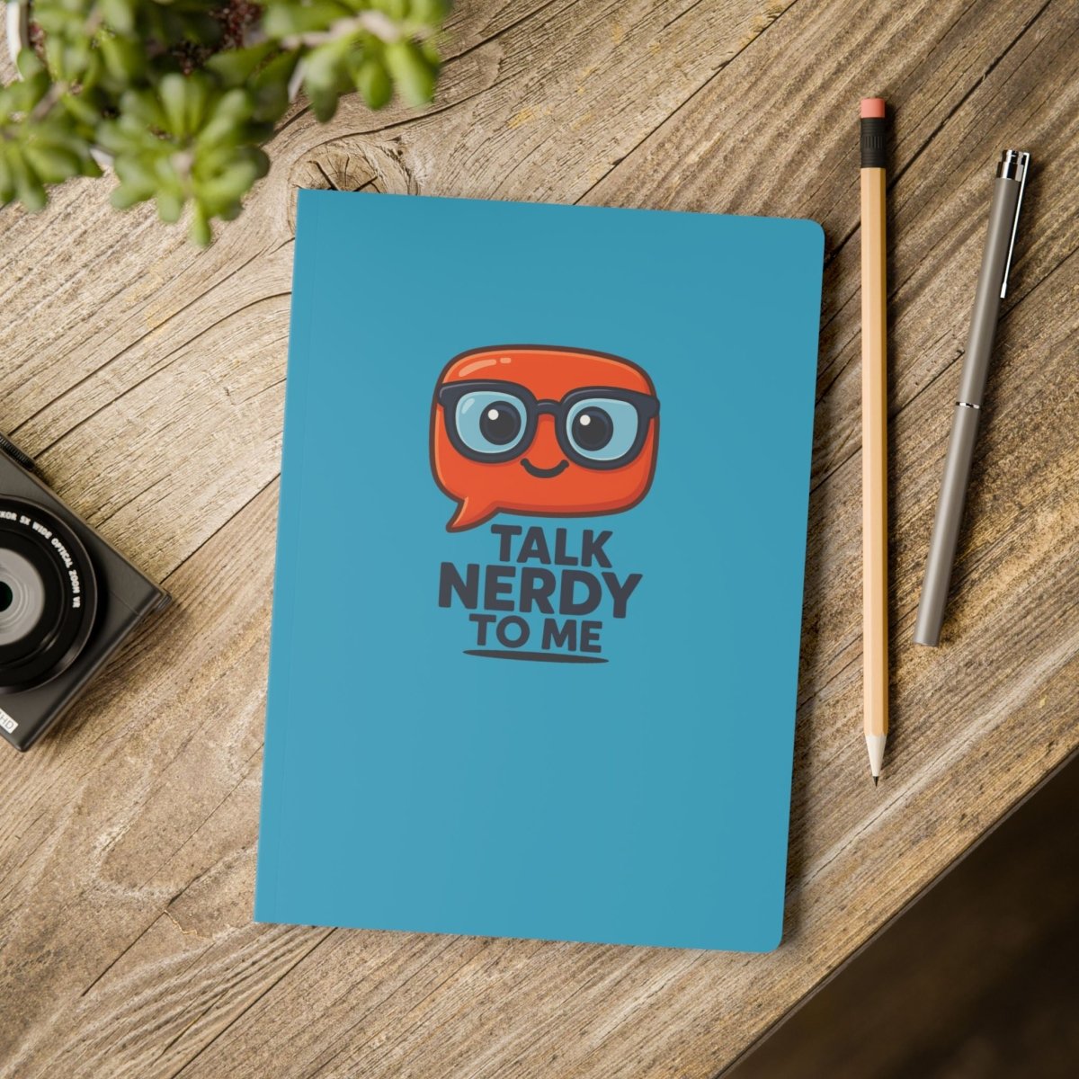 "Talk Nerdy to Me" Softcover Journal | Fun Writing Notebook for Students, Gift for Tech Lovers, School Supplies, Creative Brainstorming & Doodling - AI Tee Hero