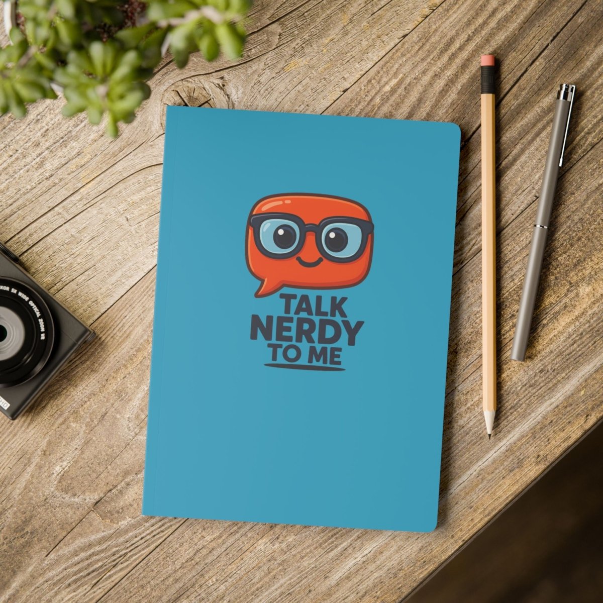 "Talk Nerdy to Me" Softcover Journal | Fun Writing Notebook for Students, Gift for Tech Lovers, School Supplies, Creative Brainstorming & Doodling - AI Tee Hero