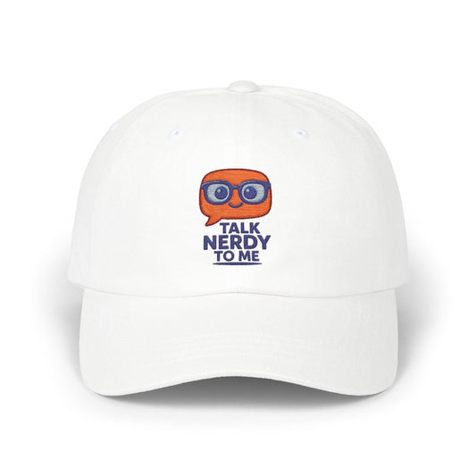 "Talk Nerdy to Me" Unisex Cap, Casual Wear, Gift for Dad, Father's Day, Nerd Culture Apparel - AI Tee Hero