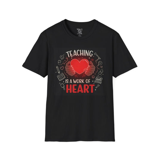 "Teaching Is a Work of Heart" CW - 4 Unisex Teacher Gift, Softstyle Tee, Appreciation Day Apparel, Back to School Clothing - AI Tee Hero