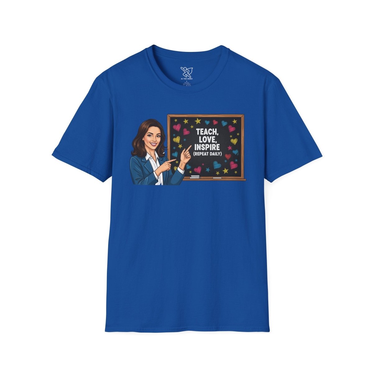 "Teach.Love.Inspire. Repeat Daily" CW - 2 Inspire Teacher T-Shirt, Gifts for Educators, Inspirational Tees, Cute Classroom Apparel, Teach Love Inspire Shirt - AI Tee Hero
