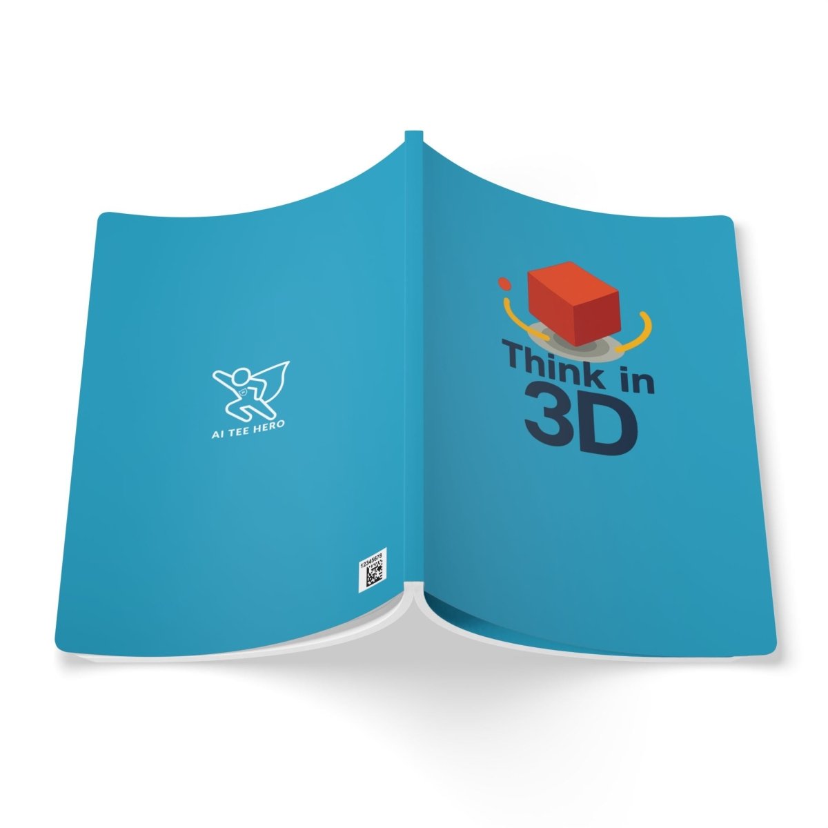 "Think in 3D" Creative & Motivational Softcover Journal, Inspirational Notebook, AI Tech Hero, Perfect for Students, Gifts, and More - AI Tee Hero