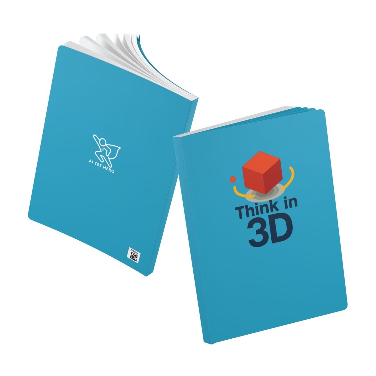 "Think in 3D" Creative & Motivational Softcover Journal, Inspirational Notebook, AI Tech Hero, Perfect for Students, Gifts, and More - AI Tee Hero