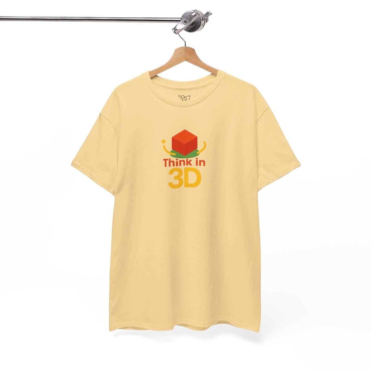 "Think in 3D" Graphic Cotton Tee, Fun T-Shirt Gift, Educational Apparel, Unisex Casual Wear, Creative Gift Idea CW - 1 Orange - AI Tee Hero