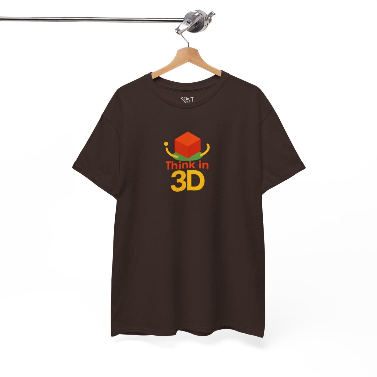 "Think in 3D" Graphic Cotton Tee, Fun T-Shirt Gift, Educational Apparel, Unisex Casual Wear, Creative Gift Idea CW - 1 Orange - AI Tee Hero