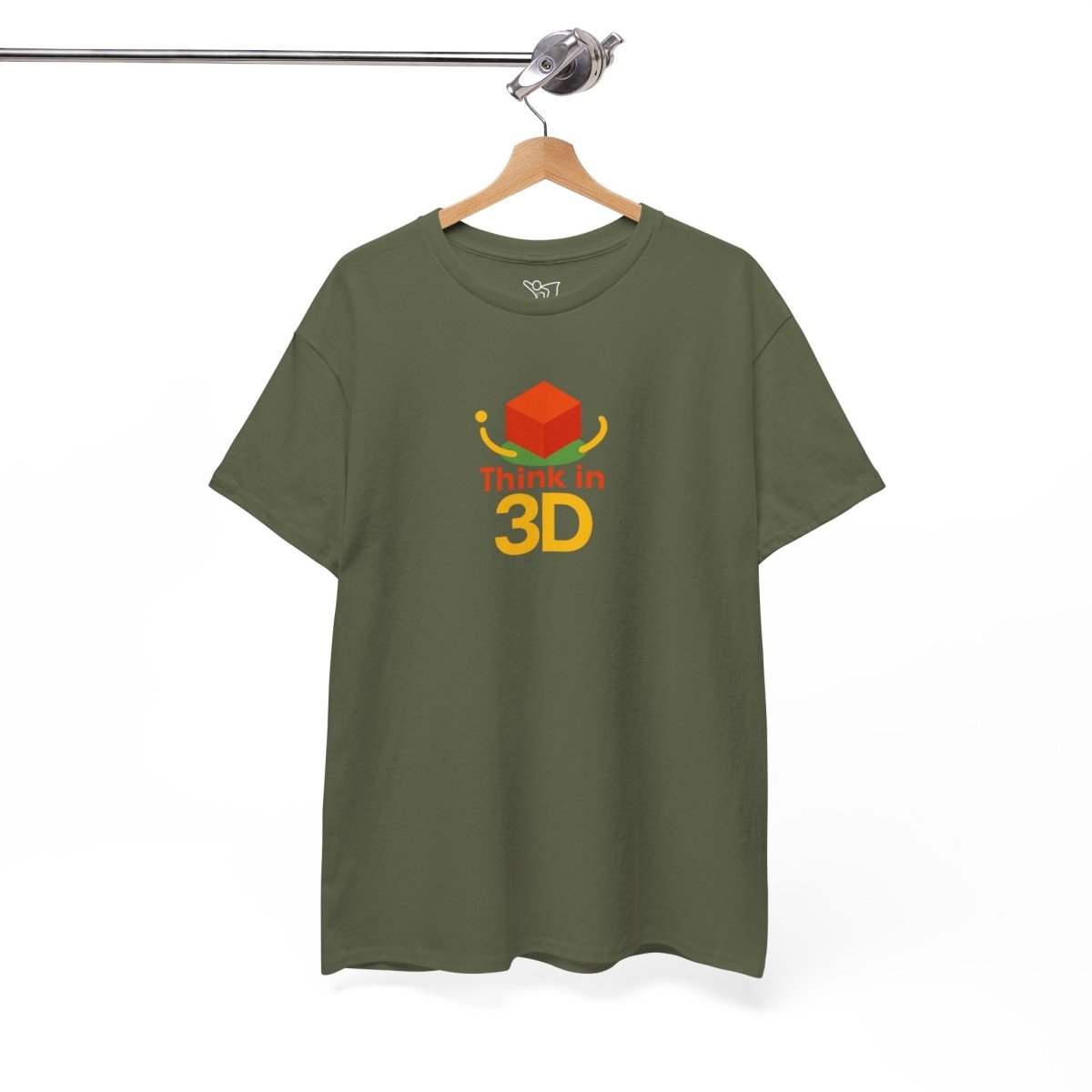 "Think in 3D" Graphic Cotton Tee, Fun T-Shirt Gift, Educational Apparel, Unisex Casual Wear, Creative Gift Idea CW - 1 Orange - AI Tee Hero