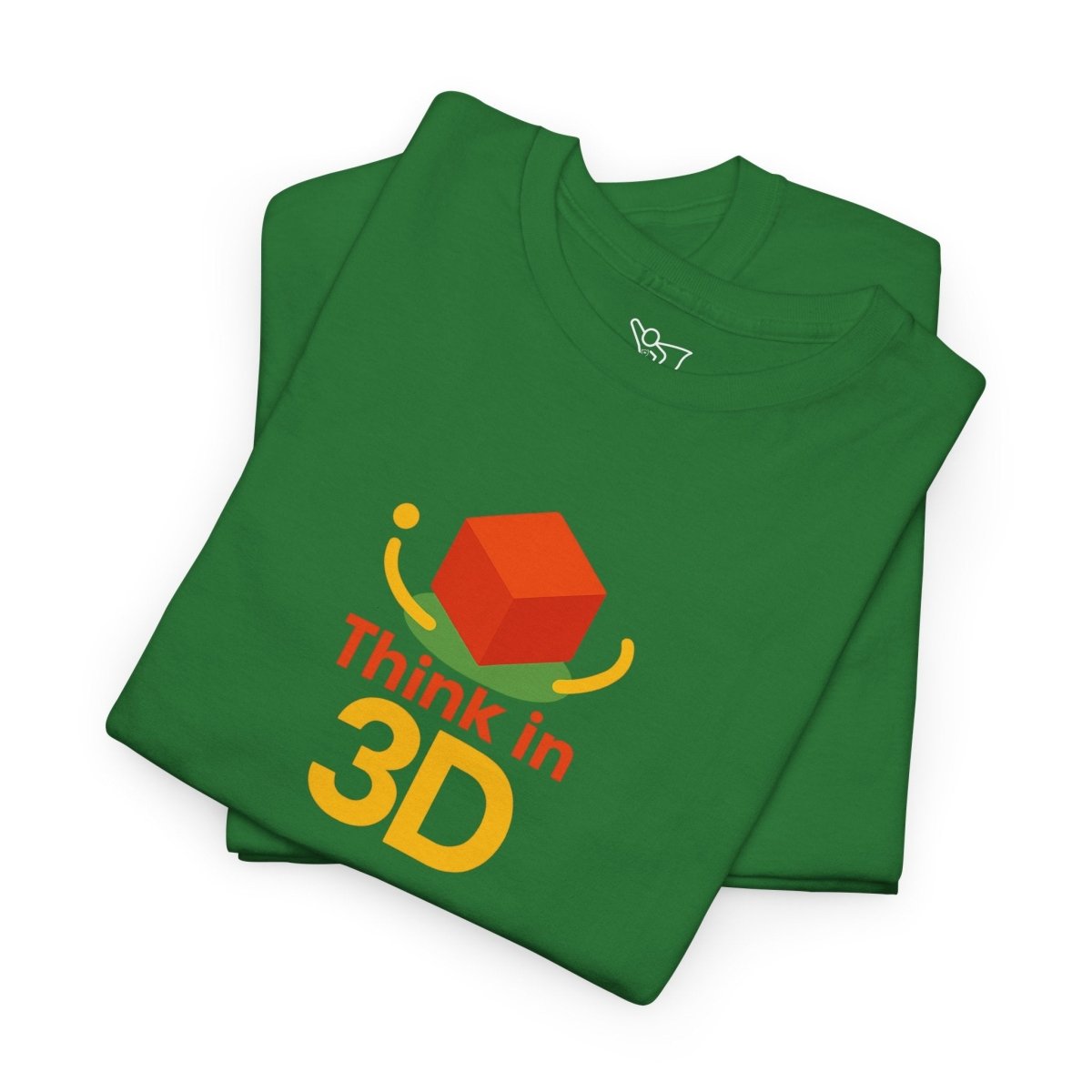"Think in 3D" Graphic Cotton Tee, Fun T-Shirt Gift, Educational Apparel, Unisex Casual Wear, Creative Gift Idea CW - 1 Orange - AI Tee Hero