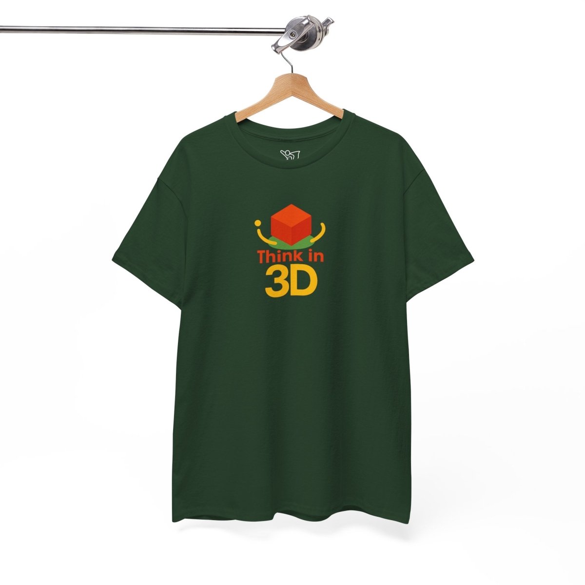 "Think in 3D" Graphic Cotton Tee, Fun T-Shirt Gift, Educational Apparel, Unisex Casual Wear, Creative Gift Idea CW - 1 Orange - AI Tee Hero
