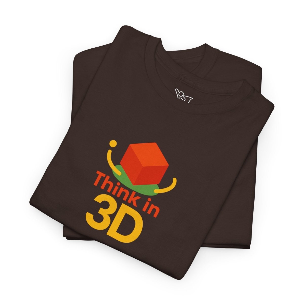 "Think in 3D" Graphic Cotton Tee, Fun T-Shirt Gift, Educational Apparel, Unisex Casual Wear, Creative Gift Idea CW - 1 Orange - AI Tee Hero