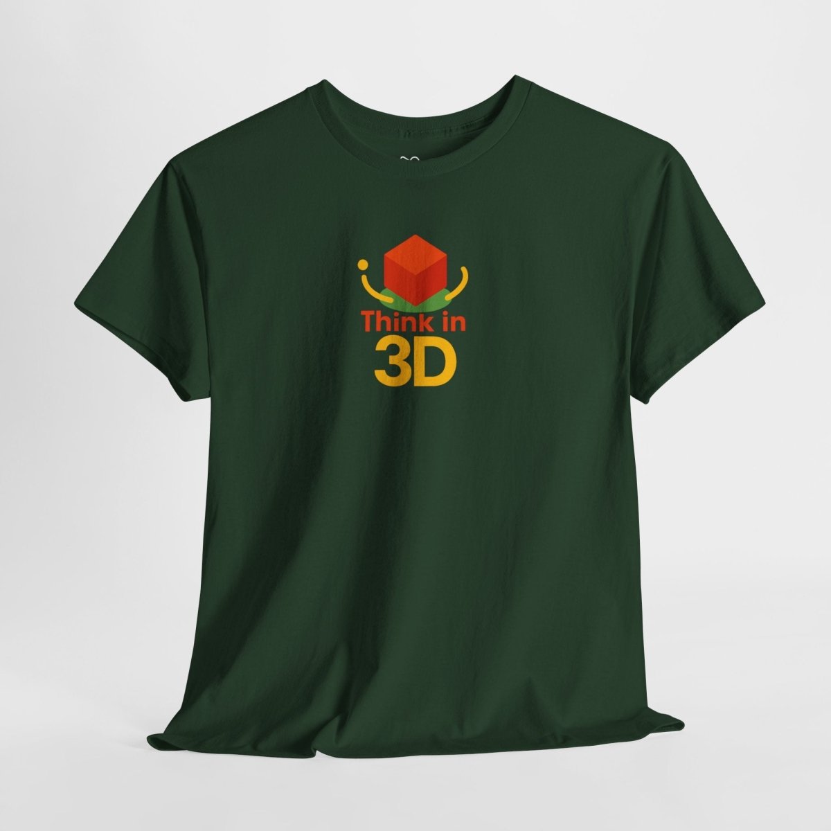 "Think in 3D" Graphic Cotton Tee, Fun T-Shirt Gift, Educational Apparel, Unisex Casual Wear, Creative Gift Idea CW - 1 Orange - AI Tee Hero