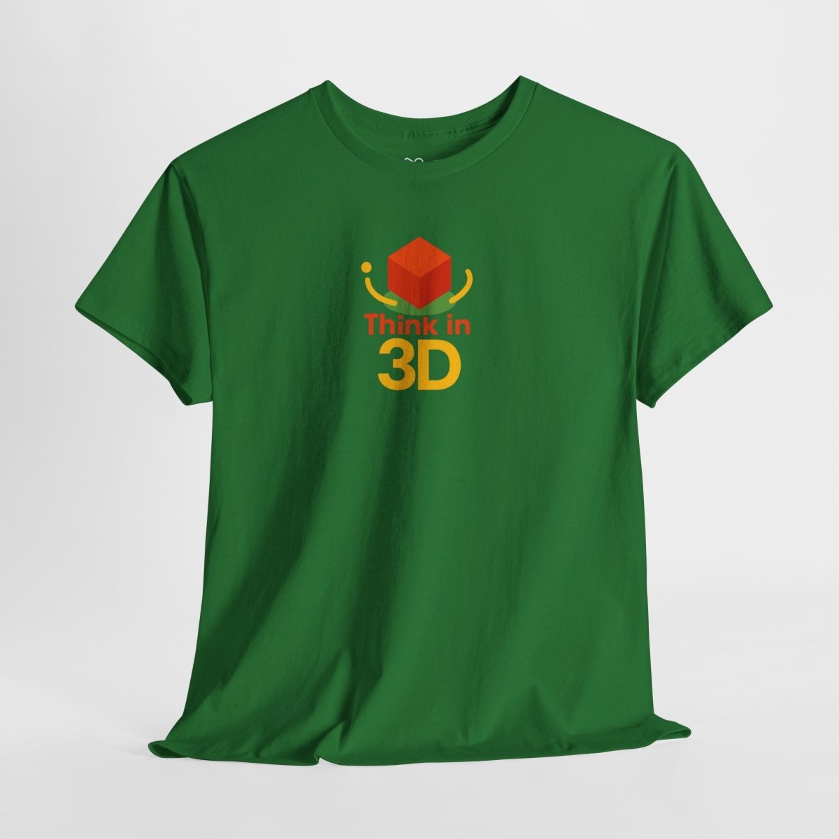"Think in 3D" Graphic Cotton Tee, Fun T-Shirt Gift, Educational Apparel, Unisex Casual Wear, Creative Gift Idea CW - 1 Orange - AI Tee Hero